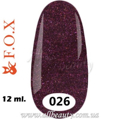 F.O.X (Фокс) - гель лак 12мл №026 F.O.X (Фокс) - гель лак 12мл №026