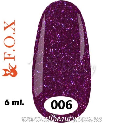 F.O.X (Фокс) - гель лак 6мл №006 F.O.X (Фокс) - гель лак 6мл №006