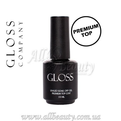 GLOSS Premium Top Coat - Каучуковое верхнее покрытие для гель-лака 15мл GLOSS Premium Top Coat - Каучуковое верхнее покрытие для гель-лака 15мл