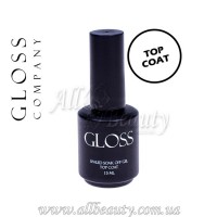 GLOSS Top Coat - Каучуковое верхнее покрытие для гель-лака 15мл