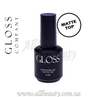 GLOSS Matte Top - Каучуковое матовое верхнее покрытие для гель-лака 15мл
