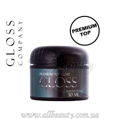 GLOSS Premium Top Coat - Каучуковое верхнее покрытие для гель-лака 30мл GLOSS Premium Top Coat - Каучуковое верхнее покрытие для гель-лака 30мл