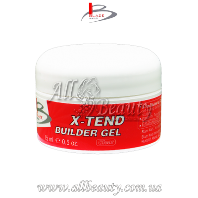 Blaze Nails X-Tend Builder Gel Clear - УФ гель конструирующий прозрачный средней плотности 15мл Blaze Nails X-Tend Builder Gel Clear - УФ гель конструирующий прозрачный средней плотности 15мл