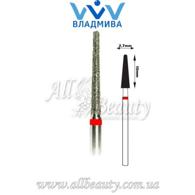 Насадка с мелким алмазным напылением - Конусная полусферический конец 10 мм / 2,7 мм Насадка с мелким алмазным напылением - Конусная полусферический конец 10 мм / 2,7 мм