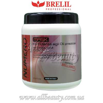 Brelil Numero Supreme Brilliance - Маска для придания блеска с ценными маслами 1000мл Brelil Numero Supreme Brilliance - Маска для придания блеска с ценными маслами 1000мл