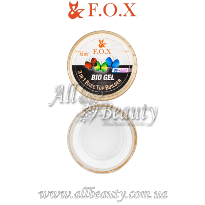 F.O.X (Фокс) Bio Gel 3in1 UV-LED - Прозрачный био-гель 3 in 1 Base/Top/Builder 15мл F.O.X (Фокс) Bio Gel 3in1 UV-LED - Прозрачный био-гель 3 in 1 Base/Top/Builder 15мл