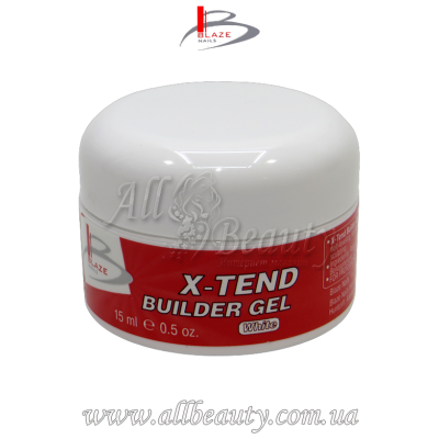 Blaze Nails X-Tend Builder Gel White - УФ гель конструирующий белый средней плотности 15мл Blaze Nails X-Tend Builder Gel White - УФ гель конструирующий белый средней плотности 15мл
