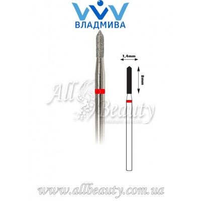 Насадка с мелким алмазным напылением - Цилиндрическая, острый конец 8 мм / 1,4 мм Насадка с мелким алмазным напылением - Цилиндрическая, острый конец 8 мм / 1,4 мм