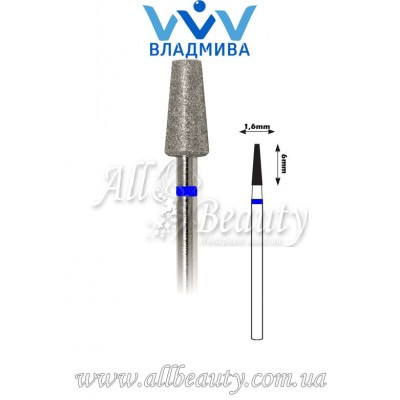 Насадка со средним алмазным напылением - Усечённая конусная 6 мм / 1,6 мм Насадка со средним алмазным напылением - Усечённая конусная 6 мм / 1,6 мм