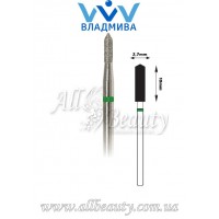 Насадка с крупным алмазным напылением - Цилиндрическая, острый конец 10 мм / 2,7 мм