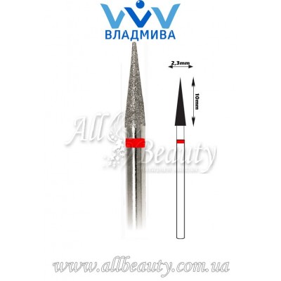 Насадка с мелким алмазным напылением - Конусная, заостренная 10 мм / 2,3 мм Насадка с мелким алмазным напылением - Конусная, заостренная 10 мм / 2,3 мм