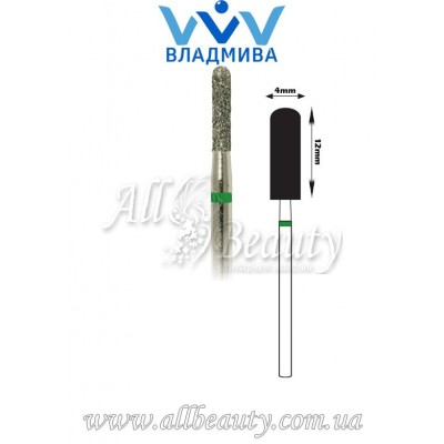 Насадка с крупным алмазным напылением - Цилиндрическая, полусферический конец 12 мм / 4 мм Насадка с крупным алмазным напылением - Цилиндрическая, полусферический конец 12 мм / 4 мм