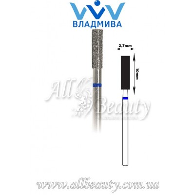 Насадка со средним алмазным напылением - Цилиндрическая 10 мм / 2,7 мм Насадка со средним алмазным напылением - Цилиндрическая 10 мм / 2,7 мм