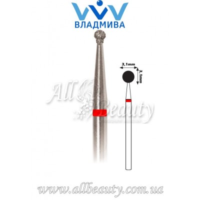 Насадка с мелким алмазным напылением - Сферическая 3,1 мм Насадка с мелким алмазным напылением - Сферическая 3,1 мм