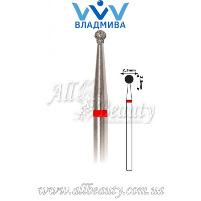Насадка с мелким алмазным напылением - Сферическая 2,3 мм Насадка с мелким алмазным напылением - Сферическая 2,3 мм