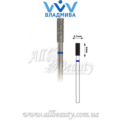 Насадка со средним алмазным напылением - Цилиндрическая 6 мм / 2,1 мм Насадка со средним алмазным напылением - Цилиндрическая 6 мм / 2,1 мм