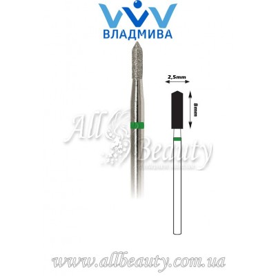 Насадка с крупным алмазным напылением - Цилиндрическая, острый конец 8 мм / 2,5 мм (сторінка 16) Насадка с крупным алмазным напылением - Цилиндрическая, острый конец 8 мм / 2,5 мм (сторінка 16)