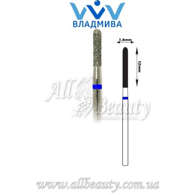 Насадка со средним алмазным напылением - Цилиндрическая, полусферический конец 12 мм / 1,6 мм Насадка со средним алмазным напылением - Цилиндрическая, полусферический конец 12 мм / 1,6 мм