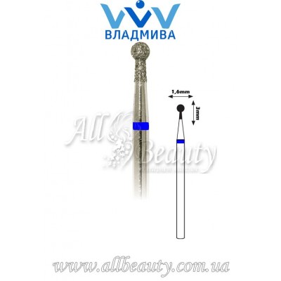 Насадка со средним алмазным напылением - Сферическая с буртиком 3 мм / 1,6 мм Насадка со средним алмазным напылением - Сферическая с буртиком 3 мм / 1,6 мм