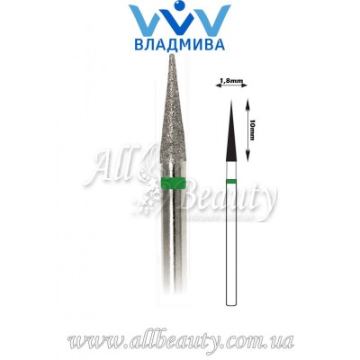 Насадка с крупным алмазным напылением - Конусная, заостренная 10 мм / 1,8 мм Насадка с крупным алмазным напылением - Конусная, заостренная 10 мм / 1,8 мм