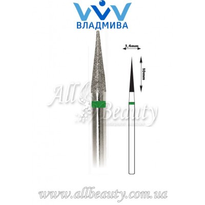 Насадка с крупным алмазным напылением - Конусная, заостренная 10 мм / 1,4 мм (сторінка 10) Насадка с крупным алмазным напылением - Конусная, заостренная 10 мм / 1,4 мм (сторінка 10)