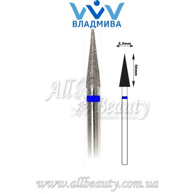 Насадка со средним алмазным напылением - Конусная, заостренная 10 мм / 3,3 мм Насадка со средним алмазным напылением - Конусная, заостренная 10 мм / 3,3 мм