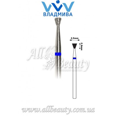 Насадка со средним алмазным напылением - Обратноконусная 2,5 мм / 2,5 мм Насадка со средним алмазным напылением - Обратноконусная 2,5 мм / 2,5 мм