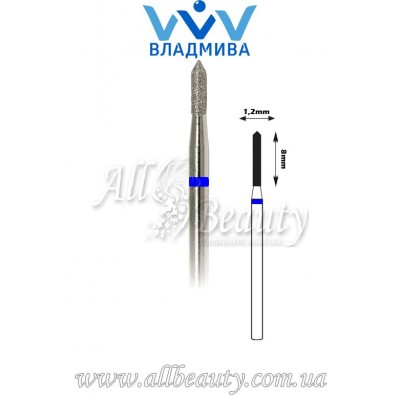 Насадка со средним алмазным напылением - Цилиндрическая, острый конец 8 мм / 1,2 мм Насадка со средним алмазным напылением - Цилиндрическая, острый конец 8 мм / 1,2 мм
