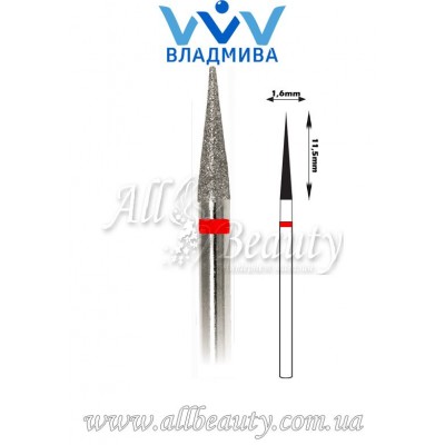 Насадка с мелким алмазным напылением - Конусная, заостренная 11,5 мм / 1,6 мм (сторінка 18) Насадка с мелким алмазным напылением - Конусная, заостренная 11,5 мм / 1,6 мм (сторінка 18)