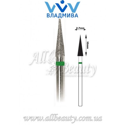 Насадка с крупным алмазным напылением - Конусная, заостренная 10 мм / 2,7 мм Насадка с крупным алмазным напылением - Конусная, заостренная 10 мм / 2,7 мм