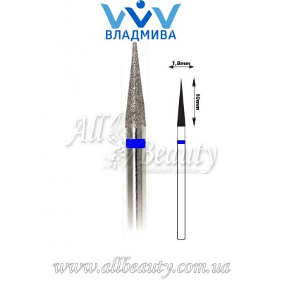 Насадка со средним алмазным напылением - Конусная, заостренная 10 мм / 1,8 мм Насадка со средним алмазным напылением - Конусная, заостренная 10 мм / 1,8 мм
