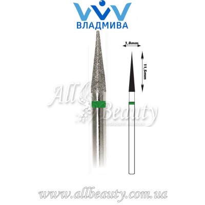 Насадка с крупным алмазным напылением - Конусная, заостренная 11,5 мм / 1,8 мм Насадка с крупным алмазным напылением - Конусная, заостренная 11,5 мм / 1,8 мм