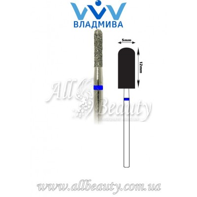 Насадка со средним алмазным напылением - Цилиндрическая, полусферический конец 12 мм / 5 мм Насадка со средним алмазным напылением - Цилиндрическая, полусферический конец 12 мм / 5 мм