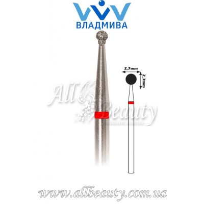 Насадка с мелким алмазным напылением - Сферическая 2,7 мм Насадка с мелким алмазным напылением - Сферическая 2,7 мм