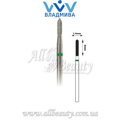 Насадка с крупным алмазным напылением - Цилиндрическая, острый конец 8 мм / 1,4 мм (сторінка 16) Насадка с крупным алмазным напылением - Цилиндрическая, острый конец 8 мм / 1,4 мм (сторінка 16)