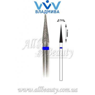 Насадка со средним алмазным напылением - Конусная, заостренная 11,5 мм / 2,1 мм Насадка со средним алмазным напылением - Конусная, заостренная 11,5 мм / 2,1 мм