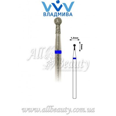 Насадка со средним алмазным напылением - Сферическая с буртиком 3 мм / 1,2 мм Насадка со средним алмазным напылением - Сферическая с буртиком 3 мм / 1,2 мм