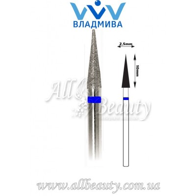 Насадка со средним алмазным напылением - Конусная, заостренная 10 мм / 2,5 мм Насадка со средним алмазным напылением - Конусная, заостренная 10 мм / 2,5 мм