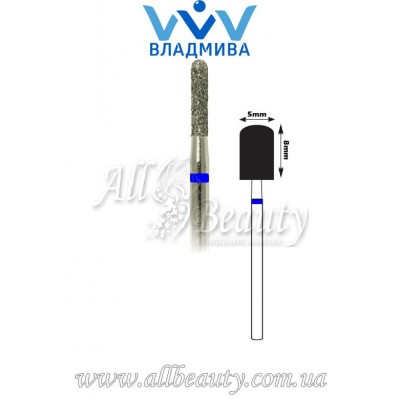Насадка со средним алмазным напылением - Цилиндрическая, полусферический конец 8 мм / 5 мм Насадка со средним алмазным напылением - Цилиндрическая, полусферический конец 8 мм / 5 мм