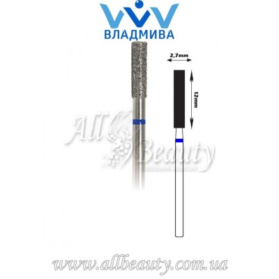 Насадка со средним алмазным напылением - Цилиндрическая 12 мм / 2,7 мм Насадка со средним алмазным напылением - Цилиндрическая 12 мм / 2,7 мм