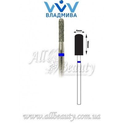 Насадка со средним алмазным напылением - Цилиндрическая, полусферический конец 10 мм / 4 мм Насадка со средним алмазным напылением - Цилиндрическая, полусферический конец 10 мм / 4 мм