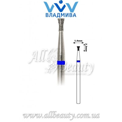 Насадка со средним алмазным напылением - Обратноконусная с буртиком 2,2 мм / 1,4 мм Насадка со средним алмазным напылением - Обратноконусная с буртиком 2,2 мм / 1,4 мм