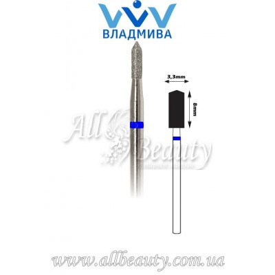 Насадка со средним алмазным напылением - Цилиндрическая, острый конец 8 мм / 3,3 мм Насадка со средним алмазным напылением - Цилиндрическая, острый конец 8 мм / 3,3 мм