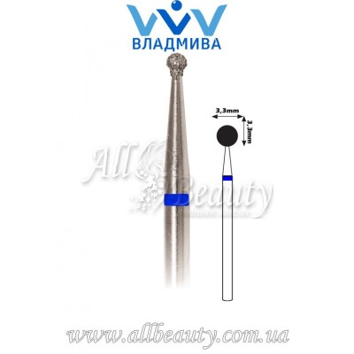 Насадка со средним алмазным напылением - Сферическая 3,3 мм Насадка со средним алмазным напылением - Сферическая 3,3 мм