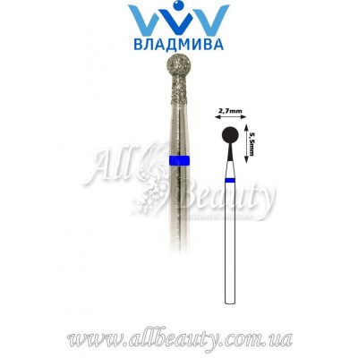 Насадка со средним алмазным напылением - Сферическая с буртиком 5,5 мм / 2,7 мм Насадка со средним алмазным напылением - Сферическая с буртиком 5,5 мм / 2,7 мм