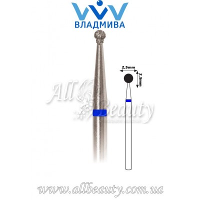Насадка со средним алмазным напылением - Сферическая 2,5 мм Насадка со средним алмазным напылением - Сферическая 2,5 мм