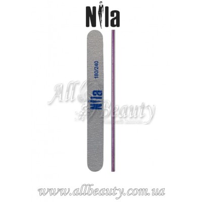 Nila - Пилочка для ногтей серая Прямая 180/240 Nila - Пилочка для ногтей серая Прямая 180/240