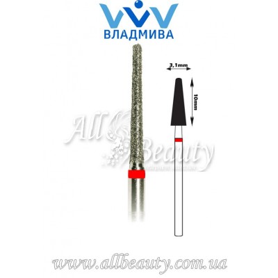 Насадка с мелким алмазным напылением - Конусная полусферический конец 10 мм / 3,1 мм Насадка с мелким алмазным напылением - Конусная полусферический конец 10 мм / 3,1 мм