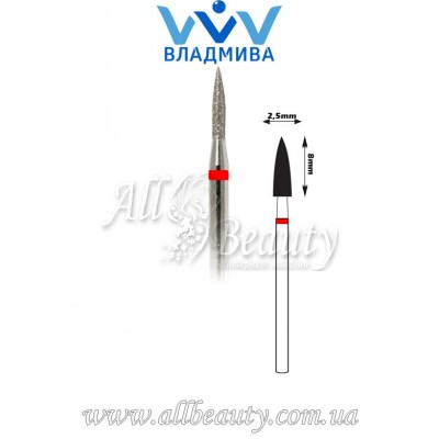 Насадка с мелким алмазным напылением - Цилиндрическая, стрельчатый конец 8 мм / 2,5 мм (сторінка 5) Насадка с мелким алмазным напылением - Цилиндрическая, стрельчатый конец 8 мм / 2,5 мм (сторінка 5)