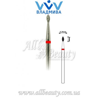 Насадка с мелким алмазным напылением - Почка 3 мм / 1,2 мм Насадка с мелким алмазным напылением - Почка 3 мм / 1,2 мм
